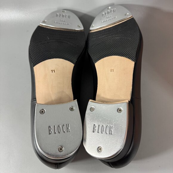 NIB Bloch Black Leather Tap Shoes Lace Up Dance with Techno Tap, Size 11 - Picture 6 of 13